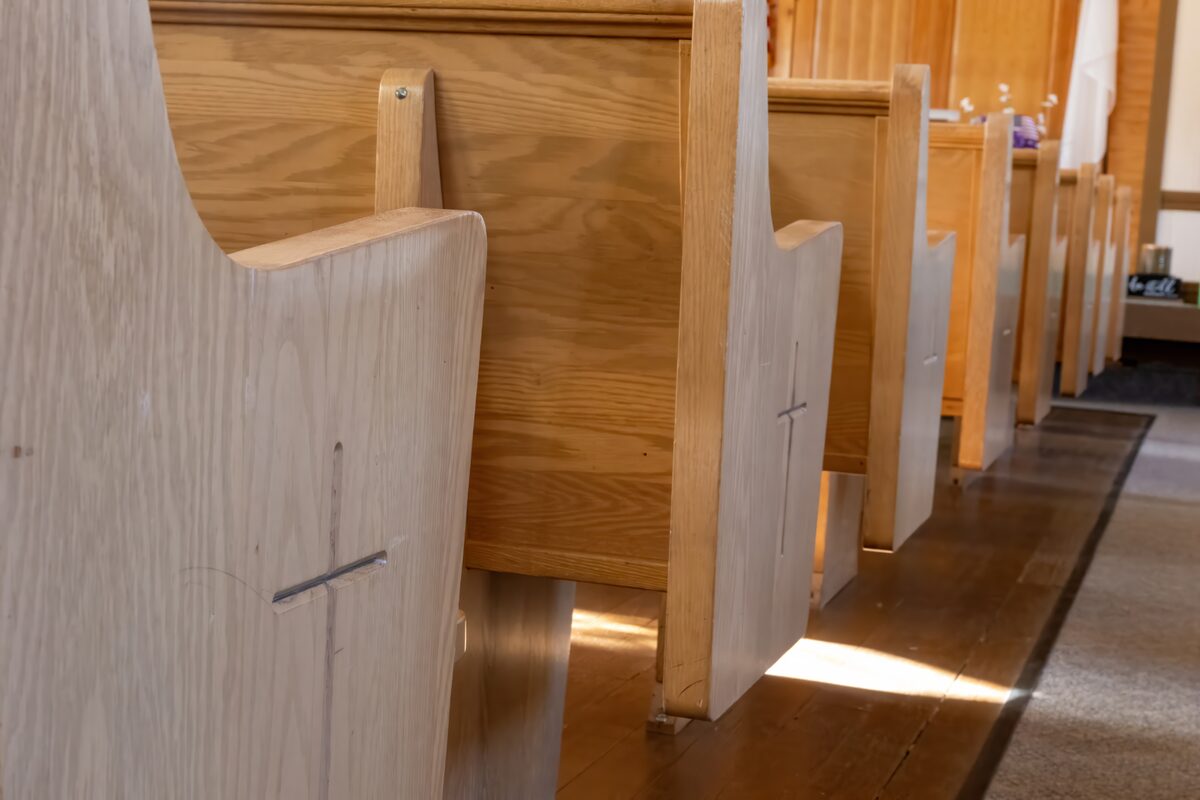Pews and center aisle